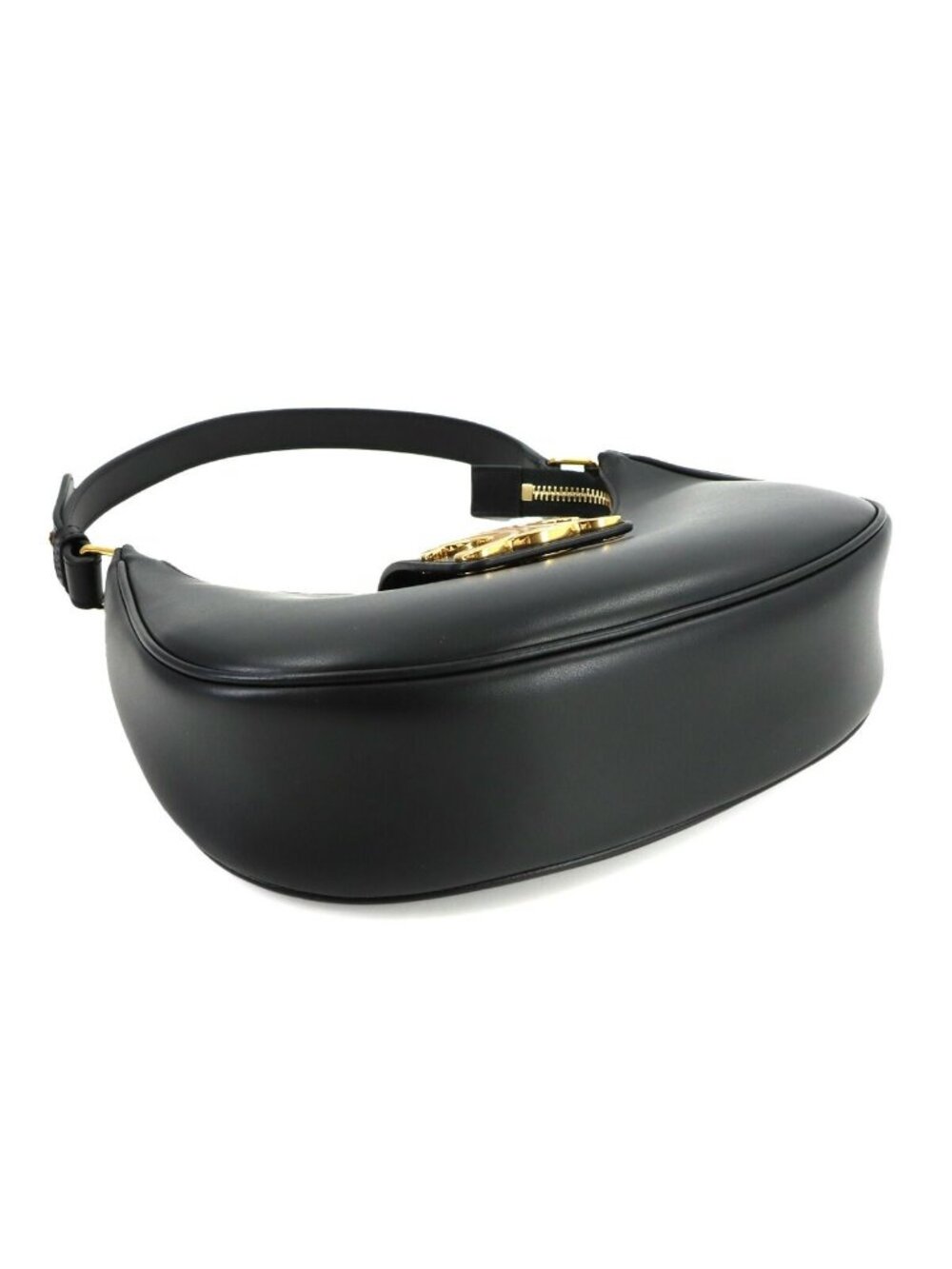 Celine Triomphe Ava Shoulder Bag Leather Black Gold - Picture 5 of 9